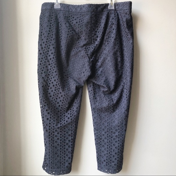 Crown & Ivy Navy Blue Eyelet Cotton Pants Size 12 - Picture 5 of 8